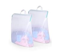 OTraki 2 Pezzi Retina per Lavatrice con Manico 40x50cm, Sacco Biancheria Sporca con YKK Cerniera Riutilizzabili Sacchetti Rete Bucato Proteggi Indumenti Intimo Reggiseno Calzini