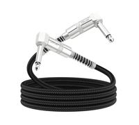 OTraki 2pz Cavo Chitarra Elettrica,1M Cavi Patch per Chitarra,6.3mm Antirumore Cavi di Collegamento Pedaliera Effetto Strumento,Angolo Retto Ausiliario Cavo Patch per Mixer Basso Elettrico