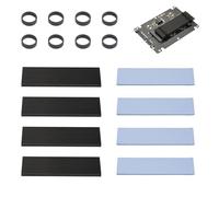 OTraki 4 Pezzi Dissipatore di Calore SSD M.2, 5,M2 2280 NVMe SSD Hard Disk Alluminio Dissipatore di Calore con Cuscinetto Termico in Silicone e 8 Fascette in Gomma,Termici in Silicone con PC fisso/PS5