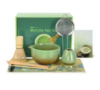 OTraki 9 Pezzi Macha Tea Kit, Kit Matcha Completo Accessori Per La Cerimonia Del Tè Giapponese, Ciotole Per Matcha, Paletta, Frusta Per Matcha Fatto A Mano, Confezione Per La Famiglia E Gli Amici