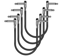 OTraki Cavi Patch per Effetti per Chitarra/Basso 1/4 Pollici 6.35mm Jack Patch Pedalboard Cavo Jack con Connettori Angolari, 1Ft Cavo di Accoppiamento Silenzioso Profilo TS Mono, 30cm