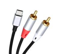 OTraki Cavo adattatore stereo da USB-C a 2 RCA da tipo C a 2 RCA | Adattatore audio RCA USB-C compatibile con iPhone 17 16 15 iPad MacBook Smartphone PC Laptop Home Theater DVD Autoradio