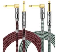 OTraki Cavo Connettore Jack 3 Metri 2 Pz con Standard 1/4 Pollici per Strumenti 6.35mm TS Mono per Chitarra Elettrica Basso Tastiera Amplificatore Trasmissione di Audio