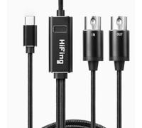OTraki Cavo MIDI USB-C, convertitore di interfaccia USB-C di ingresso e uscita da 2 m, da MIDI a USB-C con indicatore LED, cavo di interfaccia MIDI a bassa latenza