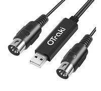 OTraki Cavo Midi USB Interfaccia Converter 5 PIN In Out Midi to USB Adapter Connettore Compatibile per Keyboard Tastiera Strumento a Telefono PC Laptop Music Studio (3M)