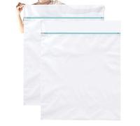 OTraki Confezione da 2 grandi sacchetti per bucato in rete da 109,2 x 89,9 cm, con cerniera, per coperte, maglioni, cappotti, lenzuola, resistenti, per casa, appartamento, lavanderia, dormitorio