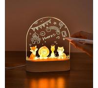 OTraki Luce Notturna Bambini Personalizzata, Lampada Personalizzata Animale con Marcatore Regalo Bambina USB Amicizia Compleanno Neonata Femmina Lampada Led Comodino di Natale