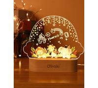 OTraki Nightlight Baby Personalizzato, Luce Notturna Bambino con Cancellabile Matita Nightlight Per Bambini LED Bianco Caldo per Nascita Regalo Lampada Bambino per Camera Da Letto