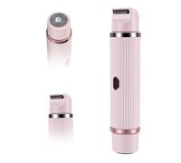 OTraki Rasoio elettrico 2 in 1 da donna, doppia testa, impermeabile IPX7, con tosaerba bikini, utilizzabile su pelle secca o umida per aree intime come il viso, rosa.