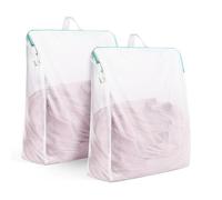 OTraki Sacchetti per Lavatrice 2 Pezzi 30x40cm Bianchi Sacchetti Rete Biancheria con Manici e Cerniera Resistente Rete per Biancheria Riutilizzabili Protezione Indumenti Delicati per Reggiseni Intimo
