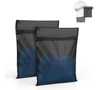 OTraki Sacchetto Rete Lavatrice per Delicati 2 Pezzi Sacchetti Biancheria con Cerniera Proteggi Indumenti Intimo Reggiseno Calzini Sacco Portabiancheria Sporca da Viaggio (Nero,30x40cm)