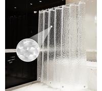 OTraki Tenda da doccia trasparente, 180 x 200 cm, a cubo d'acqua, per finestre, effetto 3D, impermeabile, anti-muffa, Eva Shower Curtains semitrasparente, trasparente