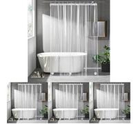 OTraki Tenda da Doccia Trasparente, Spessore 0,08 mm, 183x183 cm, Con 3 Magneti + 12 Ganci, Tenda Doccia in Plastica PEVA, Tenda da Bagno Antimuffa Impermeabile per Bagno (Confezione da 4)