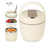 OTraki Thermos per Alimenti Caldi, Contenitore Termico per Alimenti Caldi, Lunch Box Termico con Cucchiaio Pieghevole, Porta Pranzo Termico per Bambini e Adulti, Ideale per Zuppe e Porridge