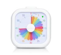 OTraki Timer Visivo Bambini Da 60 Minuti Strumento Di Gestione Del Tempo Rainbow, Pomodoro Timer Timer Da Cucina, Timer Desktop Strumento Conto Alla Rovescia Silenzioso Per Aula Cucina (Bianco)