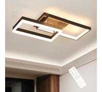 OTREN Plafoniera LED Soffitto Legno, 4200LM Lampada da Soffitto Vintage Dimmerabile con Telecomando, Lampada Luce per Soggiorno Camera da Letto Cucina Sala, 66x28x11CM, 42W