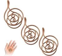 OTroyllvaoT Anelli a spirale in rame per le mani, anelli a spirale Reiki per meditazione e guarigione energetica, polsini energetici fatti a mano per donne e uomini (No Gem-3pcs)