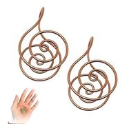 OTroyllvaoT Anelli a spirale in rame per le mani, anelli a spirale Reiki per meditazione e guarigione energetica, polsini energetici fatti a mano per donne e uomini (No Gem-2pcs)