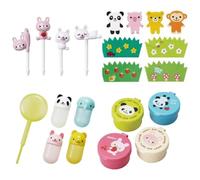 OTSUMAMI TOKYO Bento Box Accessories - Set di 4 tipi di mini contenitori, fogli decorativi Kawaii, contenitore per salsa di soia con contagocce, set decorativo giapponese 4 contenitori per il pranzo