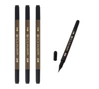 OTSUMAMI TOKYO Set di 3 penne a pennello per calligrafia giapponese, doppia punta (fine e grassetto), inchiostro nero per lettering, arte, disegno e diario, realizzate in Giappone (3)