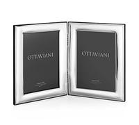 Ottaviani Portafoto doppio fascia stretta della Collezione Specchio in Miro Silver cm 13x18