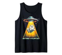 Ottenere Il Fluffy Fuori Alien Fluffy Cat UFO Humor Galaxy Canotta