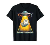 Ottenere Il Fluffy Fuori Alien Fluffy Cat UFO Humor Galaxy Maglietta