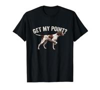 Ottenere Il Mio Punto - Pointer Inglese papà Cane da Caccia Maglietta con Stampa Grafica Economica, Uomo, Nero, L