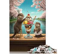 Otter Ice Cream Sundae Jigsaw Puzzle Impossibili 1000 Pezzi Decorazione Per La Casa. Rilassamento E Intelligence Per Adulti E Ragazzi Da 14 Anni 1000pcs (75x50cm)