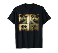 Otter Lover Pop Art Occhiali da Sole Cool Animal Portrait Maglietta