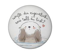 Otter Magnete rotondo con scritta "Weißt du eiglich wie tolle du bist Kawaii" Design dolce cuore simbolo amore amicizia perfetto per gli amici