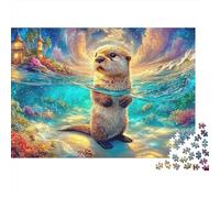 Otter Stands in Tropical Ocean Depths Puzzle Da 1000 Pezzi Adorable Otter Perfetto Per Le Serate Di Giochi, Adulti E Bambini 38x26cm/1000pcs