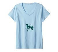 Otter This World, Regalo per Gli Amanti della Natura con Animali Acquatici giocoso Maglietta con Collo a V, Donna, Celeste, XXL