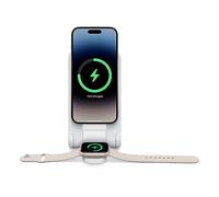 OtterBox 2-in-1 Fast Charge Folding Powerbank, carica portatile 10,000 mAh con MagSafe e USB-C Output, indicatore LED, sottile e leggera, design durevole per iPhone e Apple Watch, Bianca
