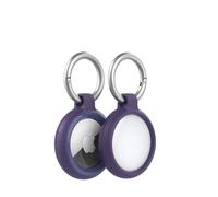Custodia OtterBox Sleek per AirTag, antishock e cadute, protezione Ultra sottile e Rugged per Apple AirTags con moschettone, Viola Scuro