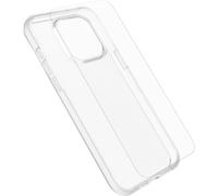 OtterBox Bundle per iPhone 15 Plus cover React Series, testata a norme MIL-STD 810G + protezione schermo vetro Glass, Trasparente