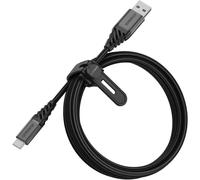 OtterBox cavo USB-A a USB-C, di ricarica Premium intrecciato e ultra resistente per Smartphone e Tablet, ultra robusto, testato per pieghe e flessibilità, 2M, Nero