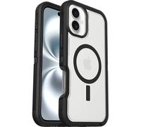OtterBox Cover per iPhone 16 Plus Defender Series XT MagSafe, resistente a shock e cadute, cover ultra robusta, testata 7x vs le norme anti caduta MIL-STD 810G, Trasparente/Nero