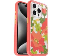 OtterBox Cover per Apple iPhone 15 Pro Symmetry Clear MagSafe, resistente a shock e cadute fino; sottile, testata 3x norme MIL-STD 810G, Quilted Poppies