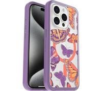 OtterBox Cover per Apple iPhone 15 Pro Symmetry Clear MagSafe, resistente a shock e cadute fino; sottile, testata 3x norme MIL-STD 810G, Butterfly Flutter