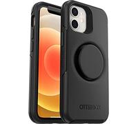 OtterBox Cover per iPhone 12 mini Otter+Pop, resistente a shock e cadute; cover con PopGrip PopSockets, testata 3x vs le norme anti caduta MIL-STD 810G, Nero