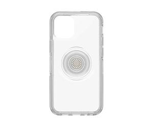 Otterbox Cover per iPhone 12 mini Otter+Pop, resistente a shock e cadute; cover con PopGrip PopSockets, testata 3x vs le norme anti caduta MIL-STD 810G, Trasparente