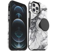 OtterBox Cover per iPhone 12 Pro Max Otter+Pop, resistente a shock e cadute; cover con PopGrip PopSockets,testata 3x vs le norme anti caduta MIL-STD 810G, Marmo
