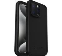 OtterBox Cover per iPhone 15 Pro Max Fre per MagSafe, resistente a acqua (IP68), shock, cover sottile con protezione schermo integrata, 5x vs le norme anti caduta MIL-STD 810G, Nero