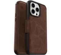OtterBox Cover per iPhone 15 Pro Max Strada per MagSafe, resistente a shock e cadute, vero cuoio, 2 slot carte di credito, testata 3x vs norme MIL-STD 810G, Marrone