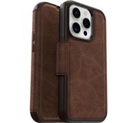 OtterBox Cover per iPhone 15 Pro Strada per MagSafe, resistente a shock e cadute, vero cuoio, 2 slot carte di credito, testata 3x vs norme MIL-STD 810G, Marrone