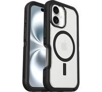 OtterBox Cover per iPhone 16 Defender Series XT Clear MagSafe, Resistente a Shock, Cover Ultra Robusta, Testata 7X vs Le Norme Anti Caduta Mil-Std 810G, Trasparente/Nero, Senza Retail Package