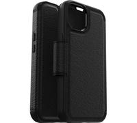 OtterBox Cover per iPhone 16e, iPhone 14 Strada, resistente a shock e cadute, vero cuoio, 2 slot carte di credito, testata 3x vs norme MIL-STD 810G, Nero
