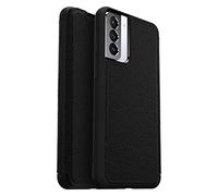 OtterBox Cover per Samsung Galaxy S21+ 5G Strada, Resistente a Shock e Cadute, Vero Cuoio, 2 Slot Carte di Credito, Testata 3X vs Norme Mil-Std 810G, Nero