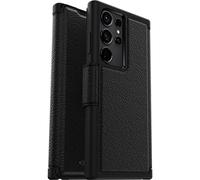 OtterBox Cover per Samsung Galaxy S23 Strada, resistente a shock e cadute, vero cuoio, 2 slot carte di credito, testata 3x vs norme MIL-STD 810G, Nero